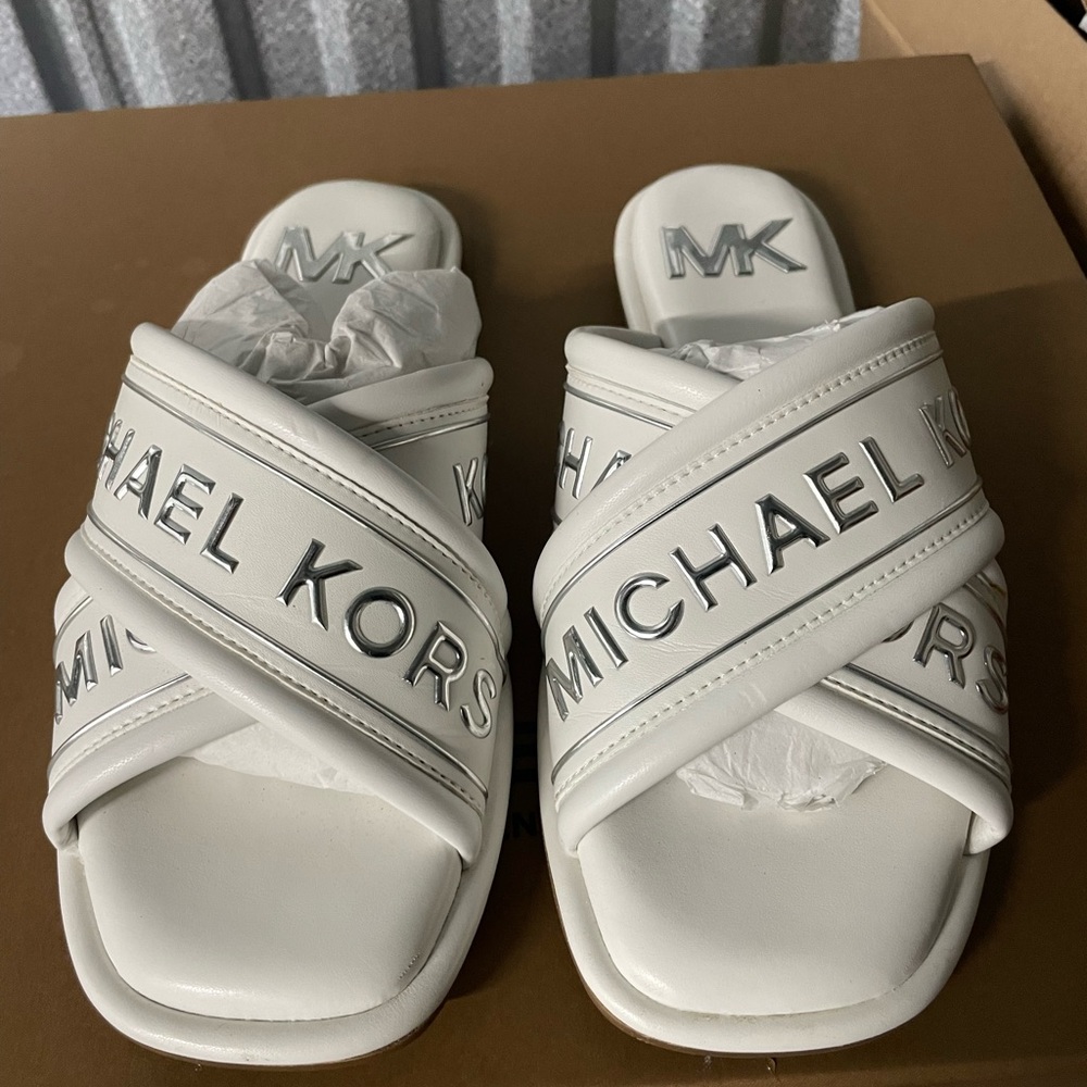 Michael Kors Cream Slide Sandals